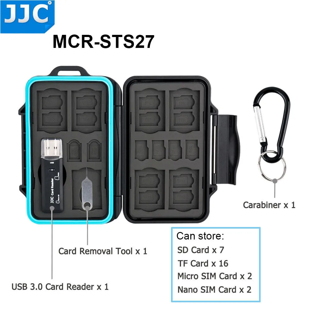 JJC камера хранения карт памяти Водонепроницаемый чехол для SD/Micro SD/TF/Micro SIM/Nano sim-карты