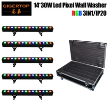 Дорожный Чехол с колесной упаковкой 5 шт. 14*30 Вт RGB обои освещение один цвет изменение управления 3 Pin DMX разъем прозрачный PMMA крышка