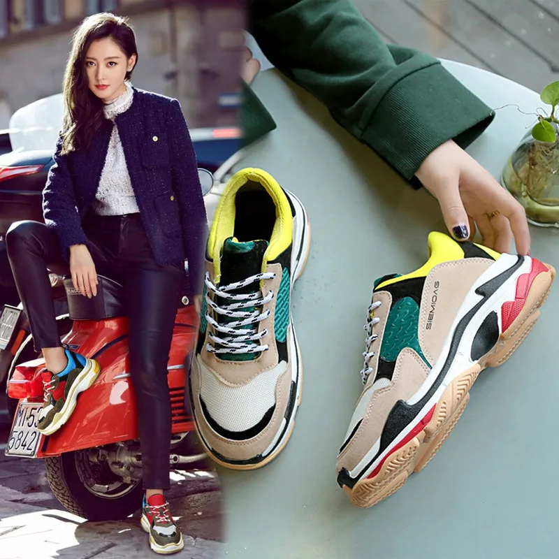 

Ins Exceed Fire Real 2018 Spring New Pattern Women's Korean Run Thick Bottom Shoes Dad Shoe Sneakers Woman