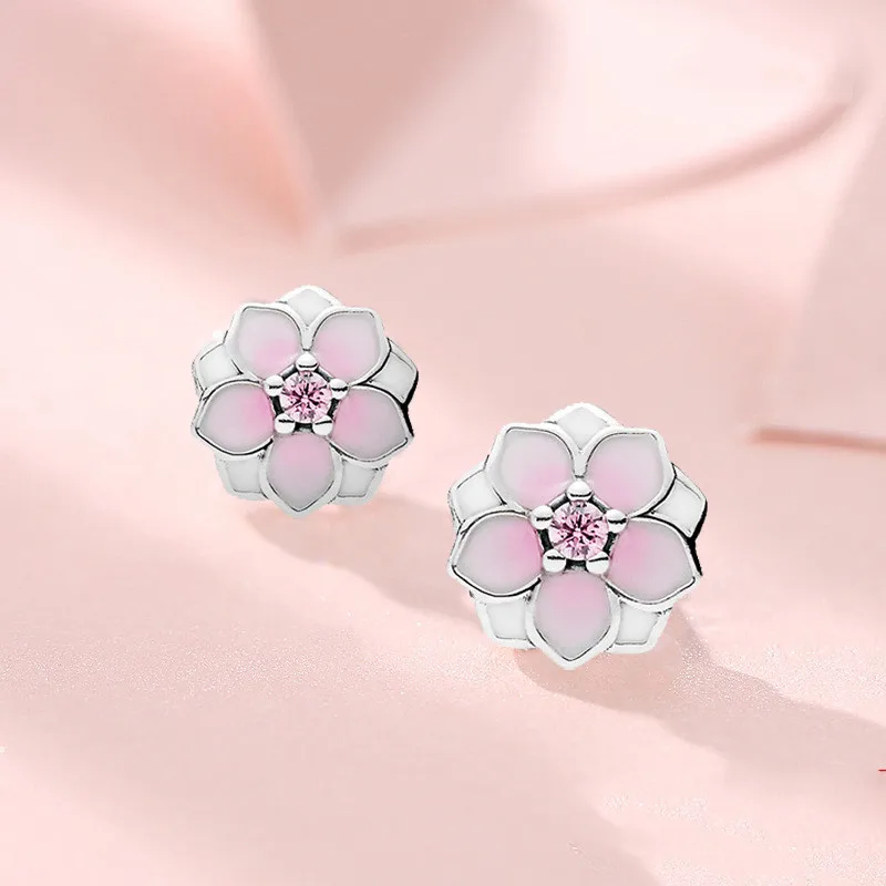 

925 sterling silver Stud earrings Personality is contracted flowers Women's fashion earrings jewelry wholesale