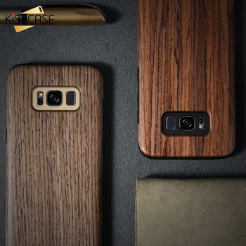 

KISSCASE Natural Wooden Case For Samsung Galaxy S10 Plus S10e Coque Wood Cases For Samsung S8 Leather Fundas Wood Grain Soft TPU