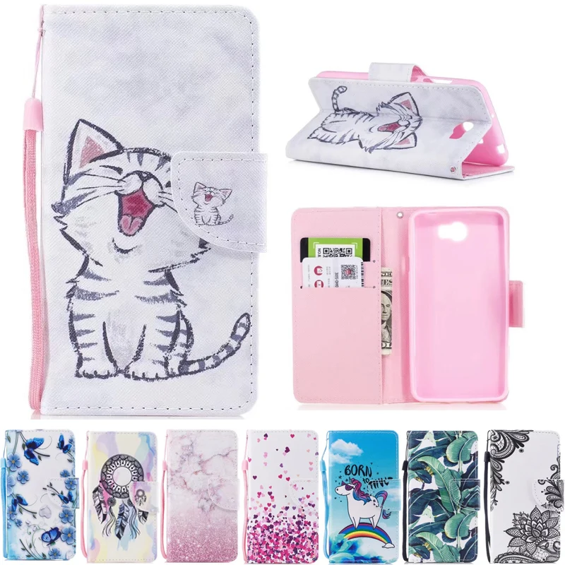 

For Huawei Y5 II Case Wallet Cute Cat Stand Phone Case for Huawei Y5 ii Y5II 2 Cover Flip PU Leather Book Holder Bag CUN L21 U29