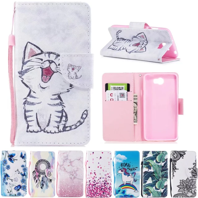 Special Price For Huawei Y5 II Case Wallet Cute Cat Stand Phone Case for Huawei Y5 ii Y5II 2 Cover Flip PU Leather Book Holder Bag CUN L21 U29