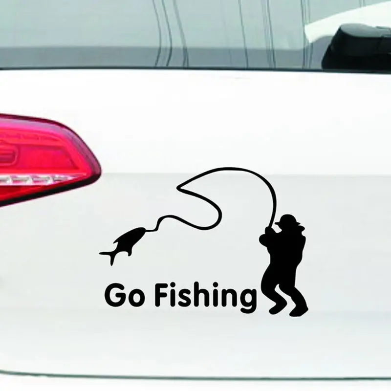 14x11cm Safty Waterproof Car Body Window Decal Sticker Wall Stickers Covers Cartoon Go Fishing Night Reflective | Автомобили и