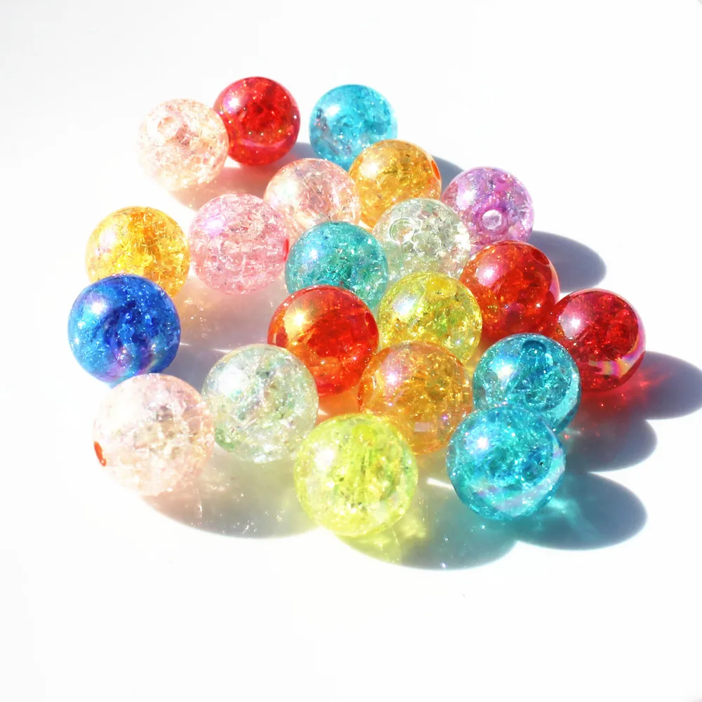 12mm Crack coating colored acrylic beads beads for jewelry makin