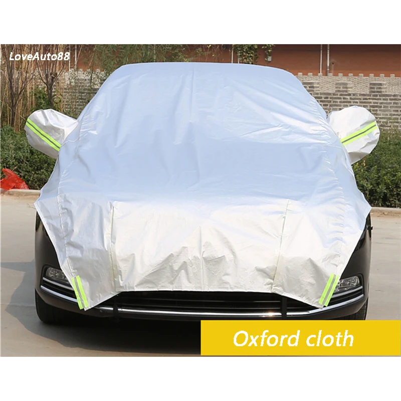 

Car Covers Universal Half Cover Waterproof Auto Sun Proof Shade Reflective Strip Outdoor Rain Protection Car Accessories