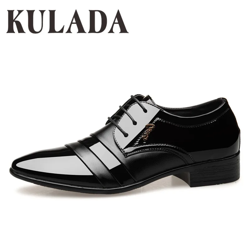KULADA 2019 Мужская обувь Бизнес классический Лакированная кожа удобная Для мужчин
