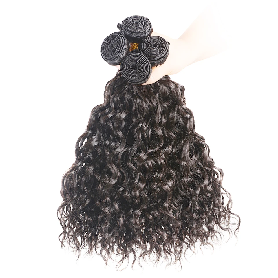 Malaysian Hair Bundles Water Wave Human Hair 4 Bundles Bundles Double Wefts Thick Hair Extensions Brenda non Remy Hair 8-30 inch