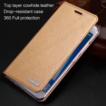 

Luxury leather calfskin litchi texture For LeEco 3pro flip phone case all handmade custom