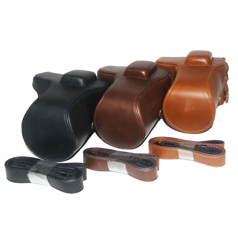 New PU Leather Camera Case Bag Cover For Samsung NX300 NX-300 With Camera Strap Black Coffee Brown camera handbag