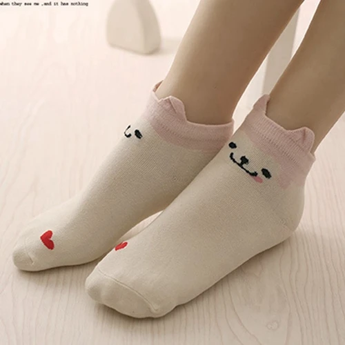 Bamboo Water Shang Для женщин коттоновые носки милые носочки тапочки для Для женщин Симпатичные носки-следки женский Носки 5 пар/лот LQ-44 - Цвет: lq44 pink 5