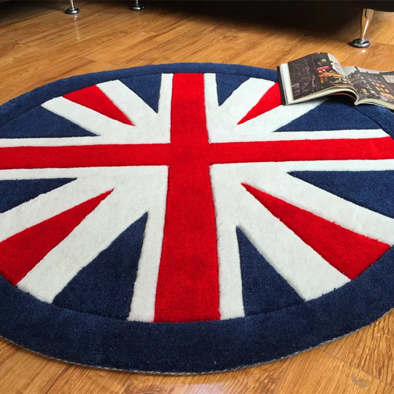 Современный ковер для гостиной Лондонский британский флаг большой геометрический Коврик для прихожей круглый компьютерный коврик для кабинета teppich - Цвет: 2