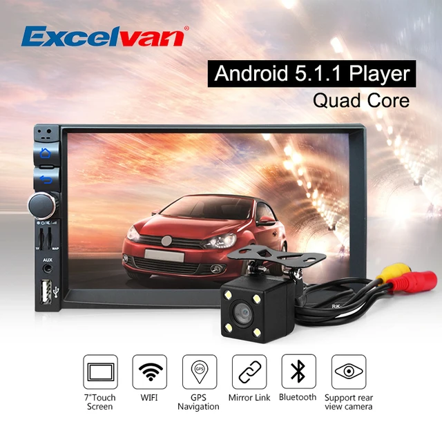 Car Media Player Android 5.1.1 Quad Core 7'' Touch Screen Bluetooth