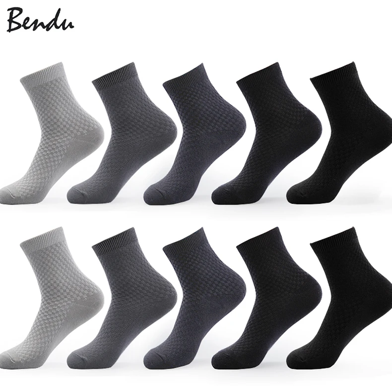 Bendu Мужские бамбуковые носки 10 пар/лот гарантия бренда дышащие антибактериальные дезодоранты Высокое качество гарантия мужские носки