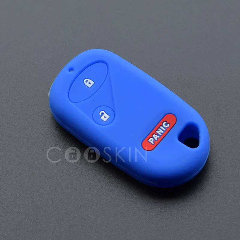 3 кнопки силиконовый пульт дистанционного ключа чехол Fob для Honda Civic Element Accord Insight Pilot Key Holder 10 шт./партия - Название цвета: Синий