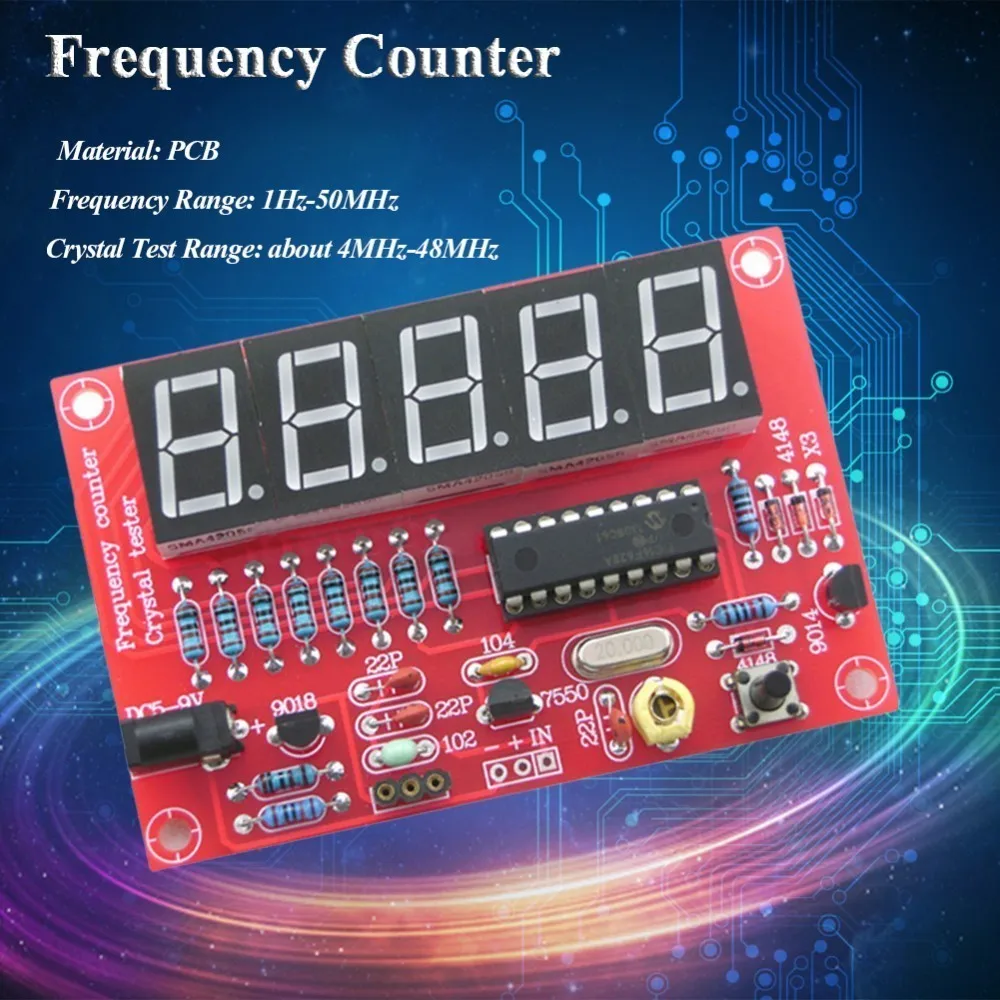 1 Гц-50 МГц счетчик частоты тестер DIY Kit 5 цифр Разрешение измерители частоты frecuencimetro