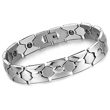 Fashion Mens Jewelry Stainless Steel Wrap Bracelet with Magnet Stone Health Care Charm Accessory GS3362