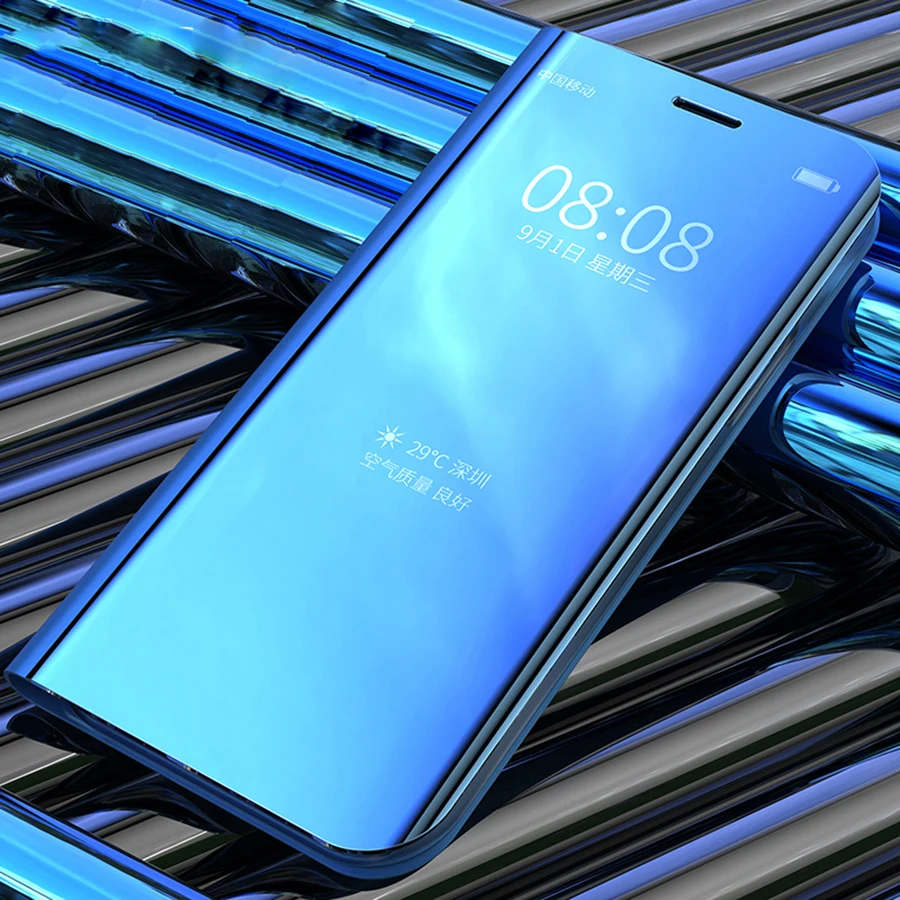 Для huawei Коврики 20 10 Lite рro 20X кожаный флип-кейс для Nova 3 3i 4 Y9 2019 чехол смарт зеркало