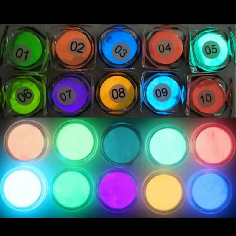 

10 Colors Luminous Powder Resin Pigment Dye UV Resin Epoxy Fine Arts Crafts DIY Projects Escape Signs DIY Jewelry Making