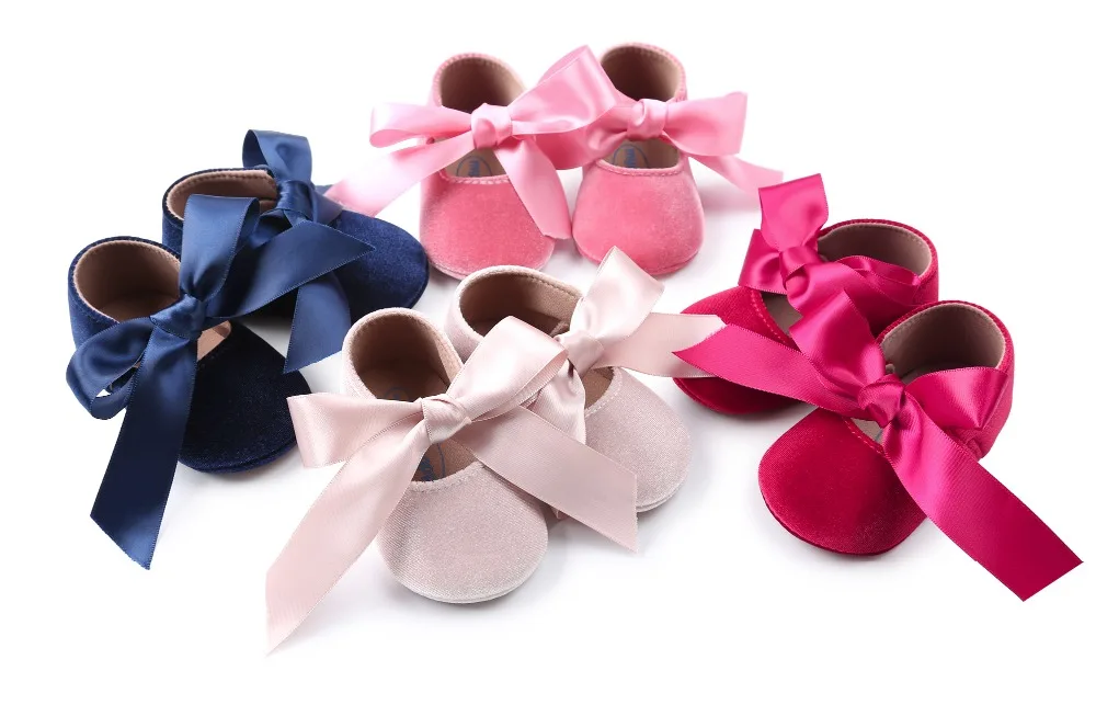 WONBO/новая обувь принцессы для маленьких девочек; Элегантные Бархатные модельные туфли для маленьких девочек с подошвой tpr