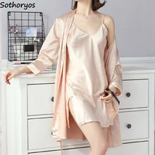 Халаты женские с длинным рукавом Лето до колена Досуг печатных домашняя одежда женщин s Элегантный халат дамы сна платье корейский стиль шик