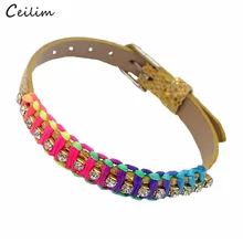 Разноцветный PU кожаный браслет wrap браслет с кристаллами ювелирные изделия для молодых женские браслеты и браслеты дешево оптом