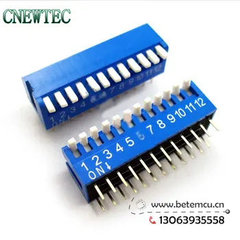 

side stir Smooth 12P 12pin 2.54mm toggle switches / 12Pin Dialing switch / DIP switch (10pcs/lot) blue color