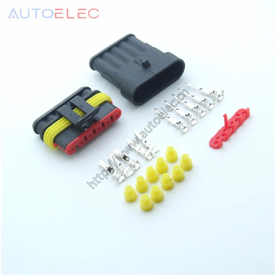 

5sets 5Pin Way Superseal Waterproof Electrical Sealed Automotive Parts Wire automotive Connector Plug for car with registered