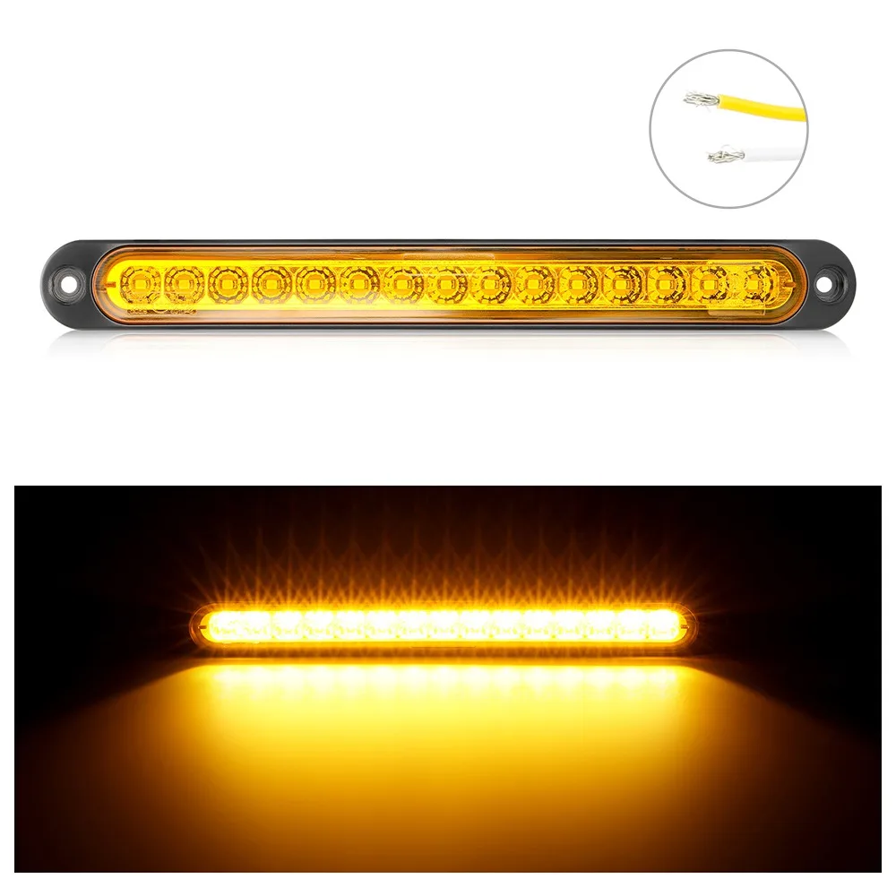 

1Pcs Car LED Rear Tail Brake Lamp Stop Light Ultra Thin for Bus and Truck and Trailer Car Yellow 12 V/24 V