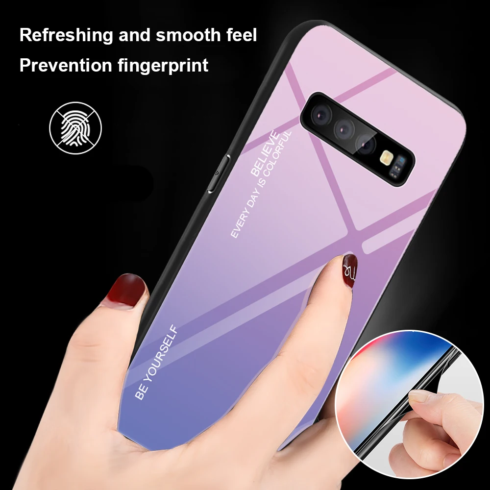 For Samsung Galaxy S10 Plus S10 Lite Case Gradient Tempered Glass Phone Cases For Samsung S10 S9 S8 Plus Note 9 Note 8 Cover (14)