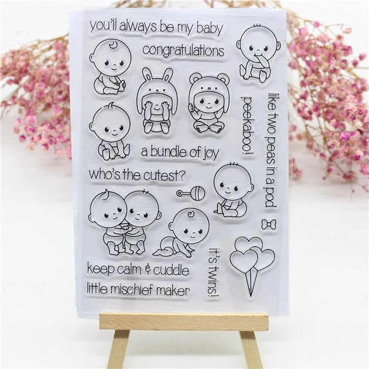 

Cute Baby Metal Cutting Dies or Transparent Clear Stamp for Scrapbooking DIY Embossing Folder Stencils Decor Supplies