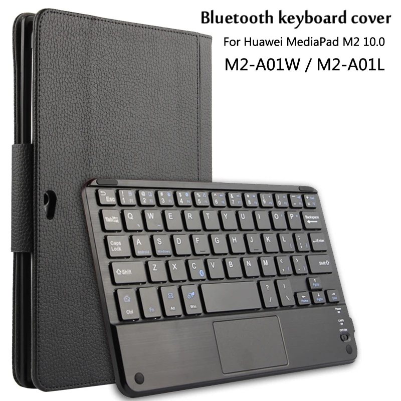 Case For Huawei MediaPad 10.1 M2-A01W / M2-A01L Magnetically Detachable ABS Bluetooth Keyboard Portfolio Case Cover + Gift