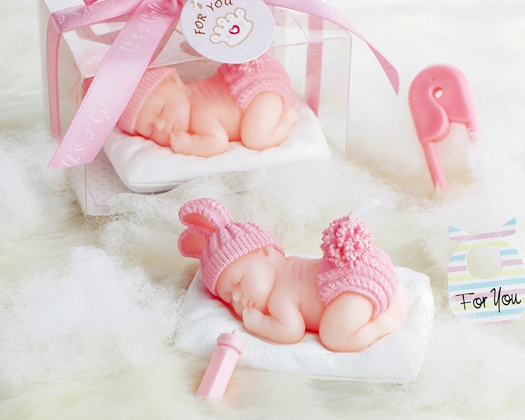 

Small Lifelike baby smokeless small cake candles(girl)