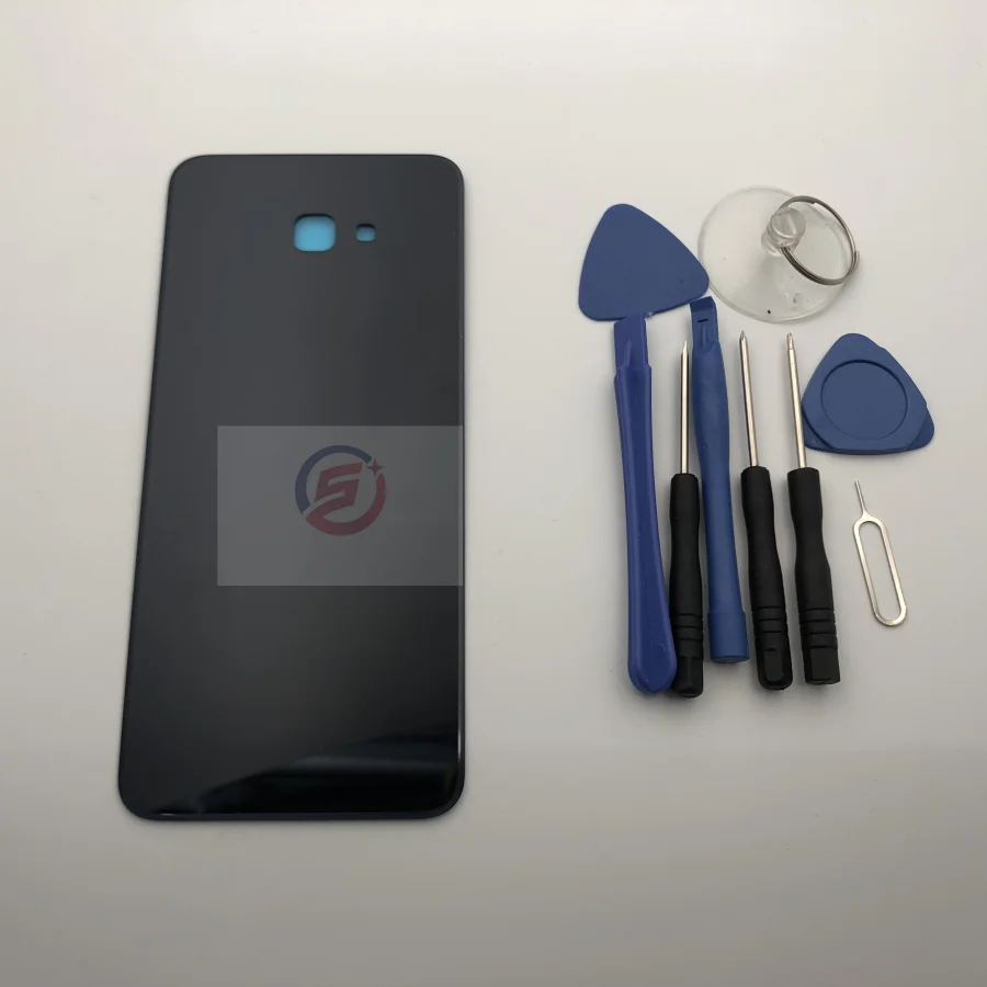 Задняя крышка батареи для samsung Galaxy J4+ J4 Plus j415 SM-J415F SM-J415G чехол для батареи корпус+ Инструменты для ремонта и клей - Цвет: j415  Black