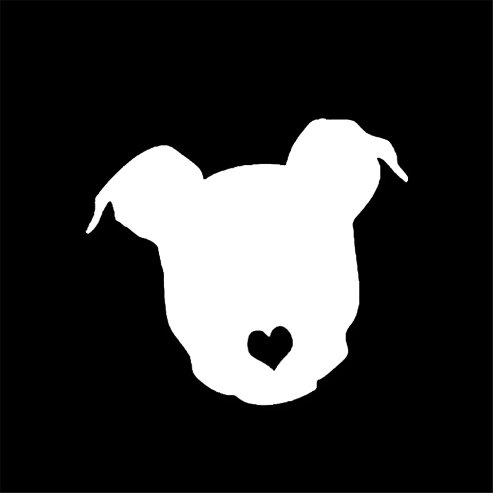 10CM8.9CM Pitbull Love Dog Decal Car Window Vinyl Waterproof Sticker Sticker On Car For Ford Audi BMW Toyota VW BlackSilver  (1)