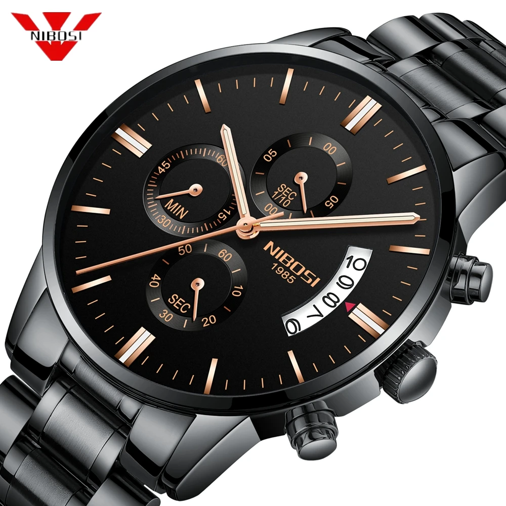  NIBOSI Luxury Brand Men Army Military Watches Men's Quartz Date Clock Man Sports Wrist Watch Relogi