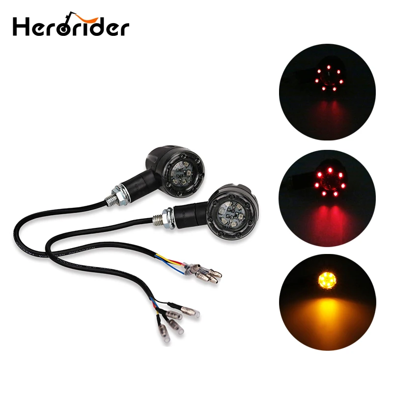 

2PCS Motorcycle Brake Lights Turn Signal Indicators Light Brake Motorcycle LED Turn Signal Stop Lights For Harley Chrome Scooter