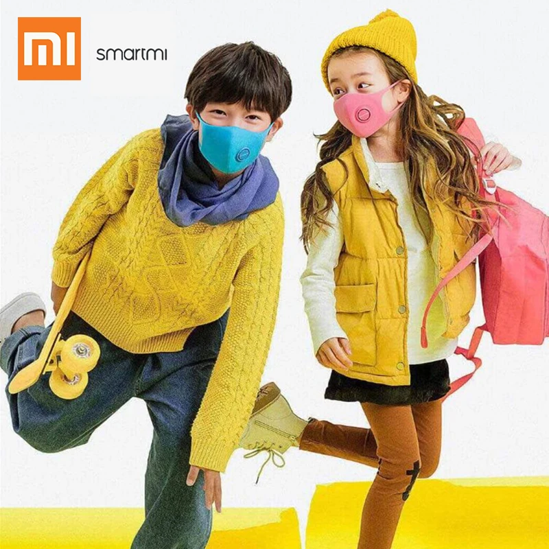 

Xiaomi SmartMi Kid Mask Children's Light Breathing Haze-Proof Mask Powerful Filtration PM2.5 Block allergens Skin-friendly 3pcs