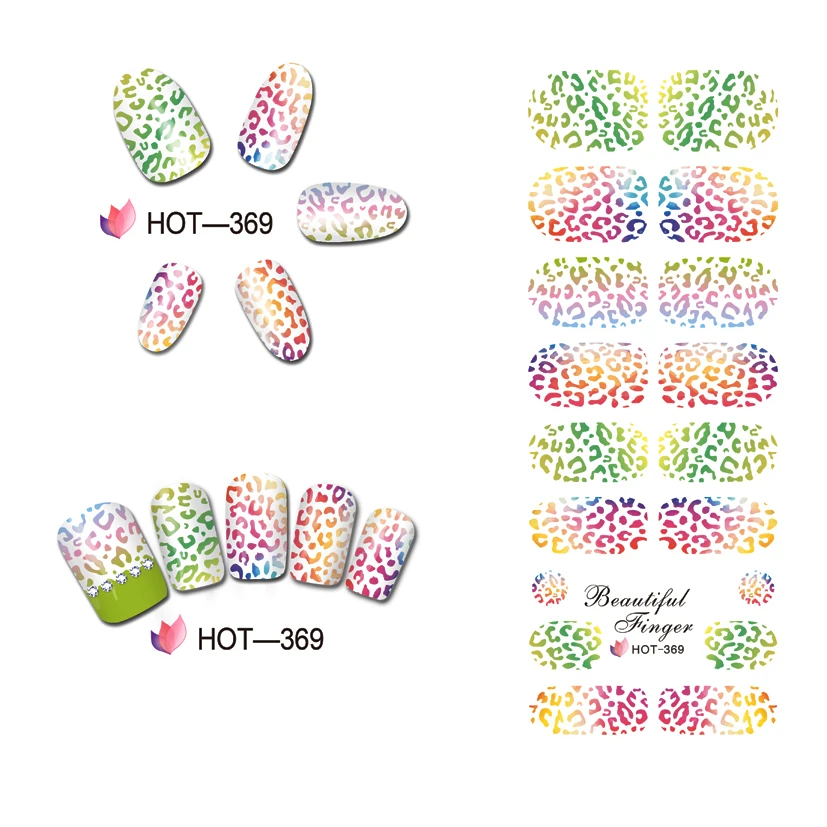3 упаковки/партия наклейки для татуировки ногтей водная наклейка для дизайна ногтей слайдер Паук Паутина леопард тигр кожа шаблон HOT367-369