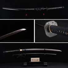 Handmade Full Tang Japanese Katana Red Black Damascus Folded Steel Real Samurai Sword Sharp Edge longquan sword chinese sword sale full tang damascus steel handmade brass dragon grain fitting length 39