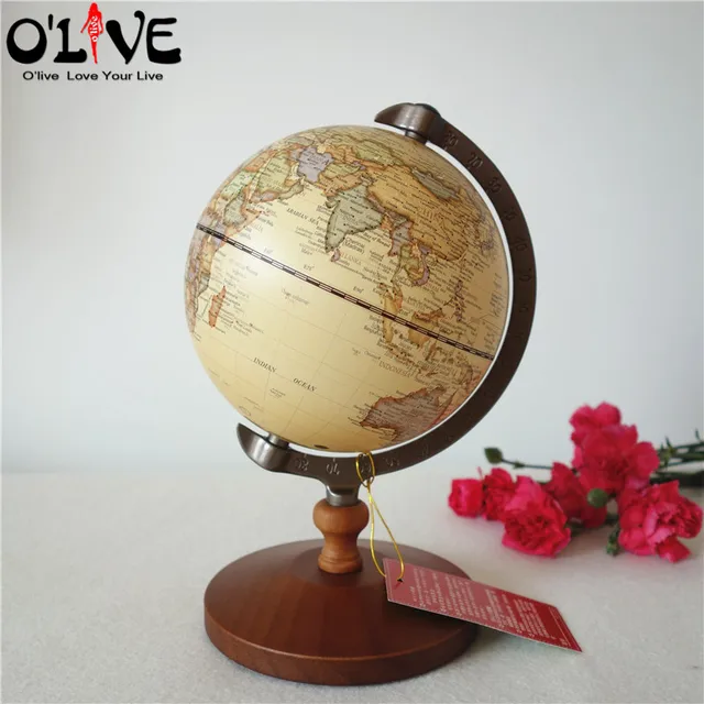 Wooden Globe Terrestre Retro Vintage Home Decoration Desk Toy World Wooden Globe Terrestre Retro Vintage Home Decoration Desk Toy World Map Geography Home Furnishing Ornaments Crafts - Wooden Globe Terrestre Retro Vintage Home Decoration Desk Toy World