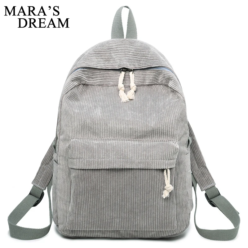 

Mara's Dream Preppy Style Soft Velour Backpack Female Solid Color Design School Backpack For Teenage Girls Striped Backpack Wome