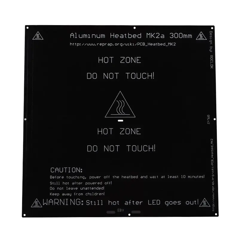

MK2A 300*300*3.0mm Aluminum Heatbed Hot Plate For Mendel For 3D Printer RepRap