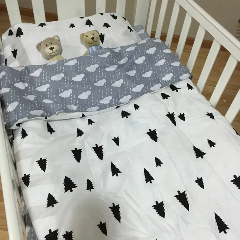 Комплект детского постельного белья из 3 предметов для детской кроватки, постельное белье для новорожденных девочек и мальчиков, съемная простыня для кроватки, стеганая подушка, в том числе без наполнения
