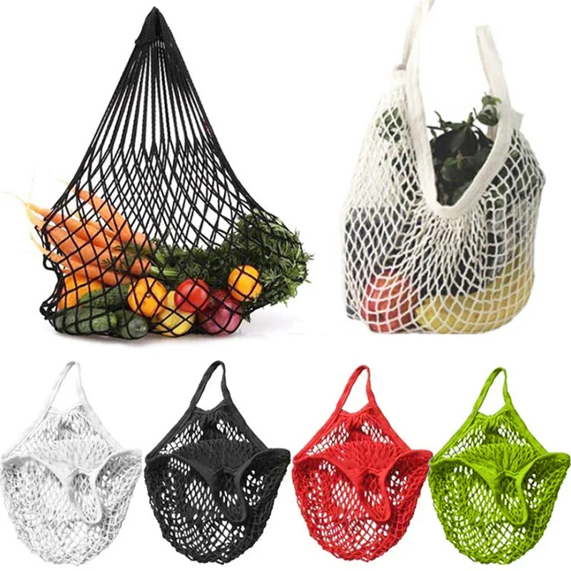

1PC Reusable Shopping Bag Mesh Net String Grocery Bags Vegetable Fruit Storage Handbag Totes Woven Bag Shop Foldable Shopper Bag
