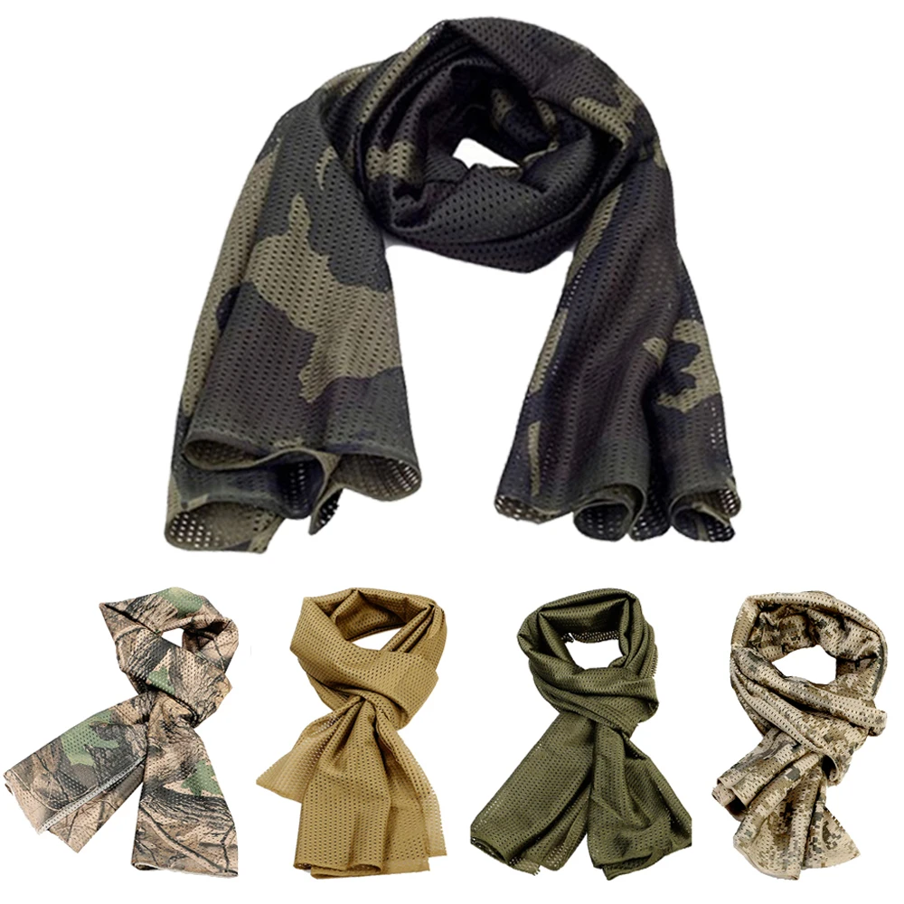 Military Tactical Windproof Camouflage Scarf Mesh Anti dust Army Winter