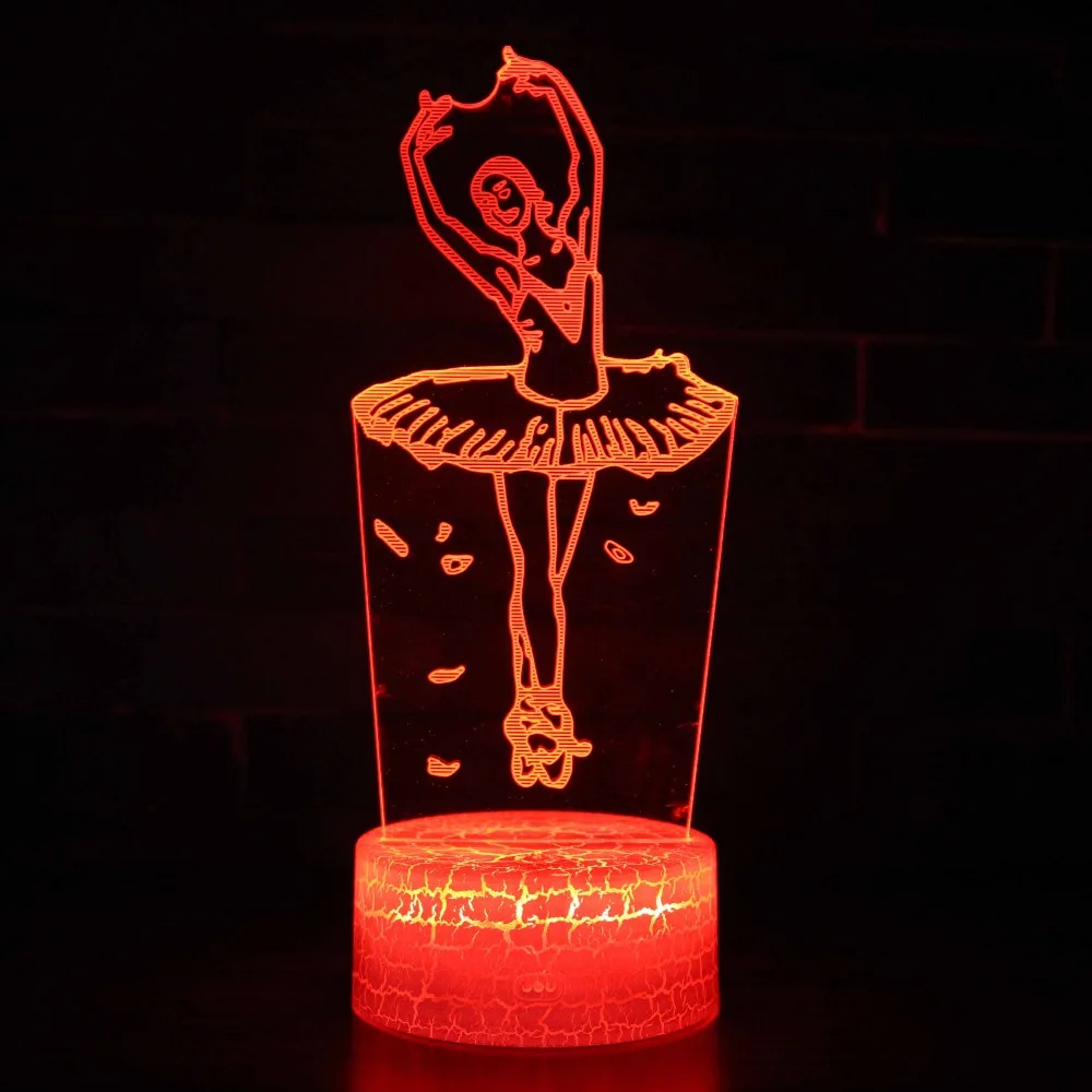 Балетки для девочек Русалка Цвет изменения привели 3D Иллюзия визуальный ночник Творческий Спальня украшения Light Новинка лампы подарок сувенир