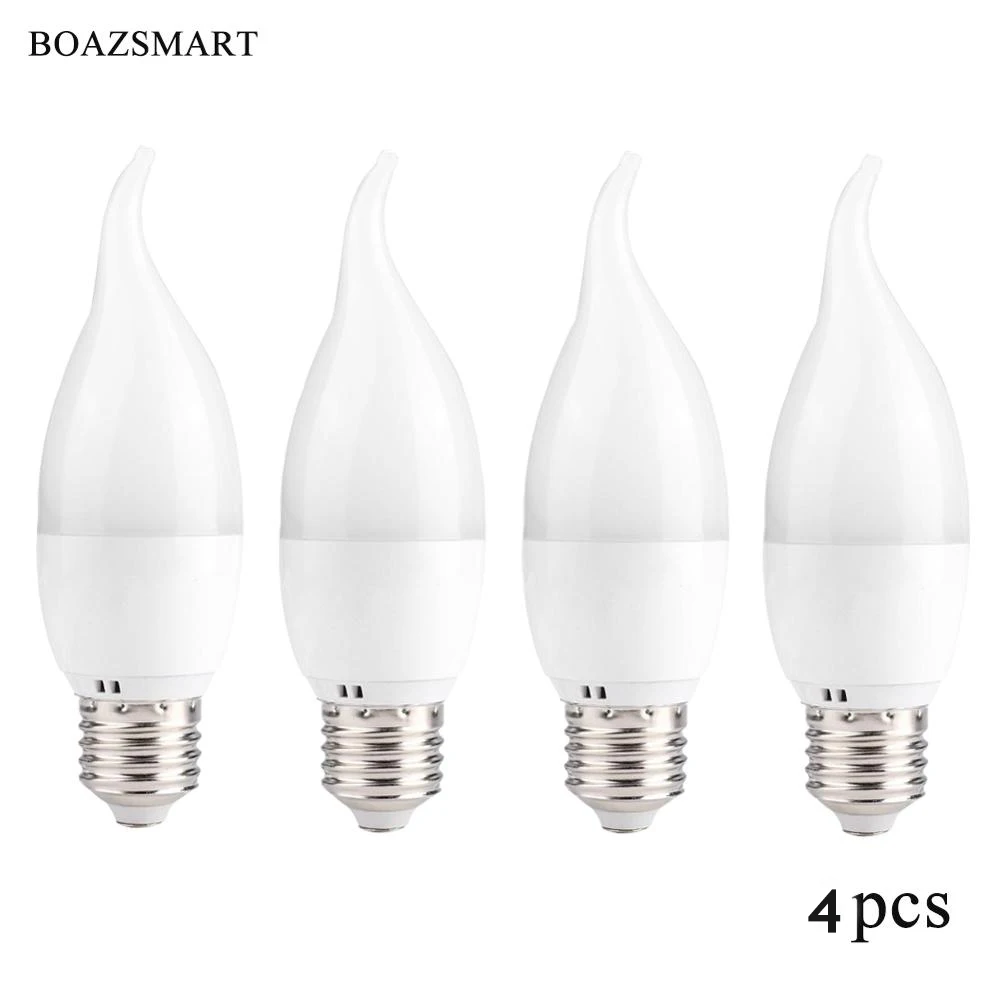 

Smart candle light E27 Base 5W RGBW,Compatible with Alexa/Google Home/Siri,Remote Control via Tuya Smart No Hub Required,(4pcs)