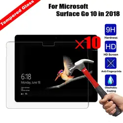 Шт. 10 шт. оптовая продажа Настоящее Закаленное стекло планшеты экран протектор Анти-взрыв для microsoft Surface Go 10 в 2018 планшеты плёнки