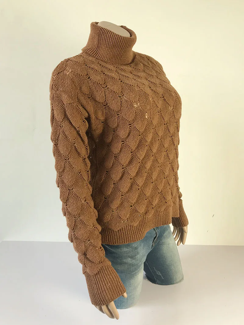 LOGAMI водолазка рыбий чешуи вязаный свитер с длинным рукавом и пуловеры для женщин толстый Повседневный свитер Осень Зима Джемпер Топ